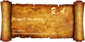 Rumpf Aranka névjegykártya